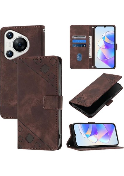 Huawei Huawei Kart Tutucu Manyetik Deri Cüzdan Kapak Çevirin (Yurt Dışından)