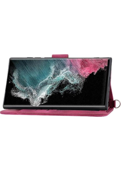 Samsung Galaxy S23 Ultra Kabartmalı Çoklu Kredi Kartı Yuvaları Için Flip Case (Yurt Dışından) indirimleri