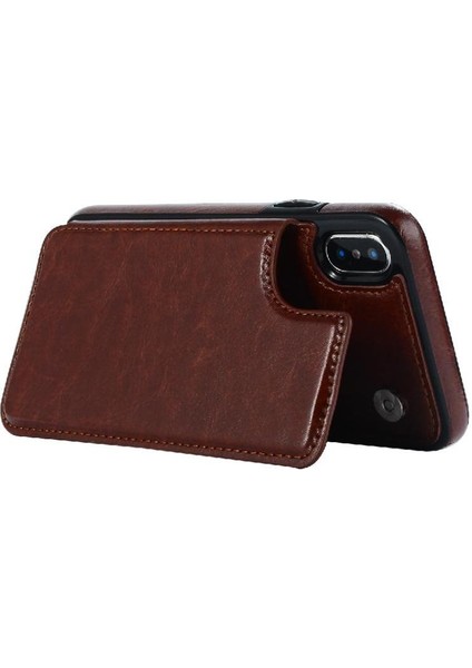 Cüzdan Kılıf IPhone X/xs Kickstand Kart Yuvaları ile Pu Deri Kart (Yurt Dışından) fırsatları