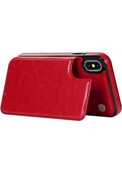 Kart Tutucu Kickstand Çift Manyetik ile IPhone Xs Max Için Cüzdan Kılıf (Yurt Dışından) fırsatları