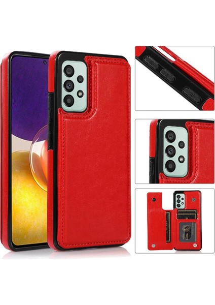 Kart Tutucu Kickstand Çift ile Samsung Galaxy A33 5g Için Cüzdan Kılıf (Yurt Dışından)