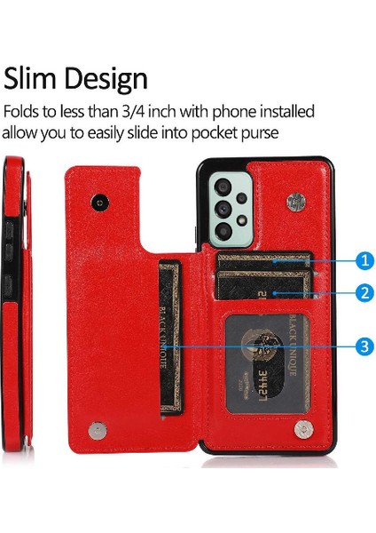 Kart Tutucu Kickstand Çift ile Samsung Galaxy A33 5g Için Cüzdan Kılıf (Yurt Dışından) indirimleri