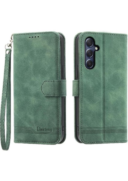 Samsung Galaxy M54 Kart Yuvaları Manyetik Kapatma Bileklik Için Flip Case (Yurt Dışından)