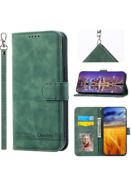 Samsung Galaxy M54 Kart Yuvaları Manyetik Kapatma Bileklik Için Flip Case (Yurt Dışından)