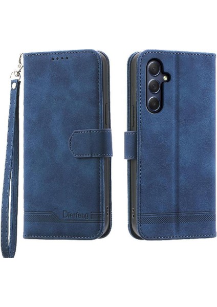 Samsung Galaxy M54 Kart Yuvaları Manyetik Kapatma Bileklik Için Flip Case (Yurt Dışından)