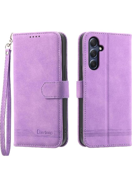 Samsung Galaxy M54 Kart Yuvaları Manyetik Kapatma Bileklik Için Flip Case (Yurt Dışından)