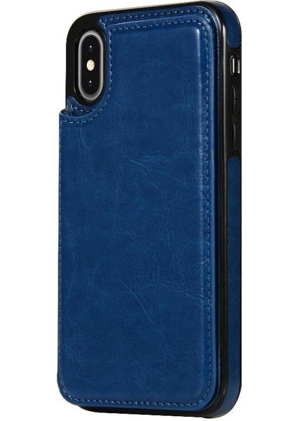 Kart Tutucu Kickstand Çift Manyetik ile IPhone Xs Max Için Cüzdan Kılıf (Yurt Dışından) modelleri