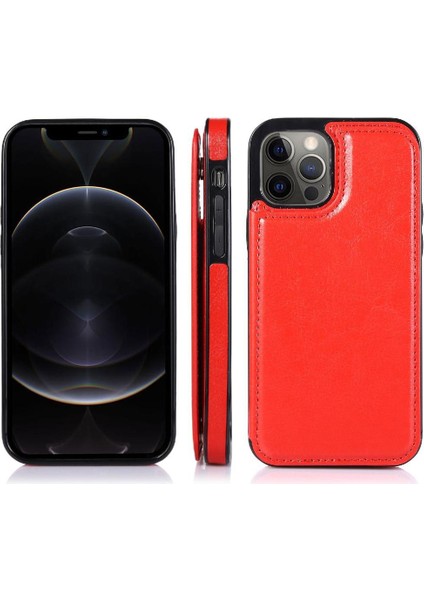 IPhone 12 Için Cüzdan Durumda Pro Max Çift Manyetik Toka Kart Yuvaları Pu (Yurt Dışından) fırsatları