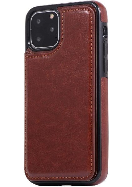 Kart Tutucu Kickstand ile IPhone 11 Pro Max Pu Deri Için Cüzdan Kılıf (Yurt Dışından)