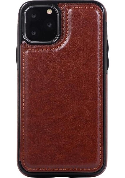 Kart Tutucu Kickstand ile IPhone 11 Pro Max Pu Deri Için Cüzdan Kılıf (Yurt Dışından)