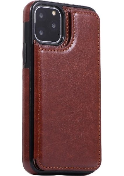 Kart Tutucu Kickstand ile IPhone 11 Pro Max Pu Deri Için Cüzdan Kılıf (Yurt Dışından)