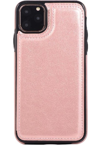 Kart Tutucu Kart Yuvaları Toka ile IPhone 11 Pro Pu Deri Için Cüzdan Kılıf (Yurt Dışından)