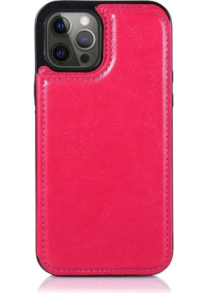 Kart Sahibi ile IPhone 13 Pro Max Pu Deri Kart Yuvaları Için Cüzdan Kılıf (Yurt Dışından)