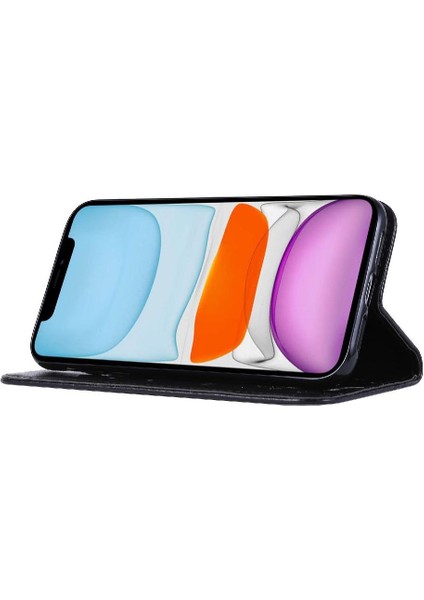 IPhone 11 Için Filp Durumda Kart Tutucu Manyetik Kapatma Pu Deri Kickstand (Yurt Dışından)