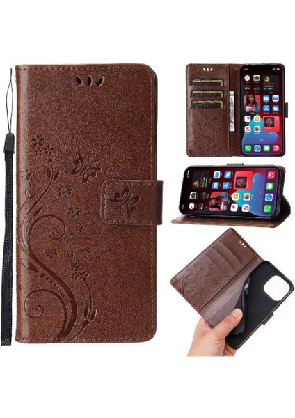 IPhone 15 Için Filp Durumda Pro Max Kart Tutucu Pu Deri Manyetik Kapatma (Yurt Dışından)