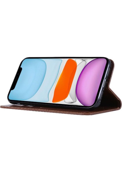 IPhone 11 Için Filp Durumda Kart Tutucu Manyetik Kapatma Pu Deri Kickstand (Yurt Dışından)