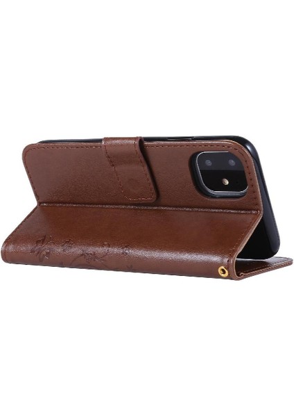 IPhone 11 Için Filp Durumda Kart Tutucu Manyetik Kapatma Pu Deri Kickstand (Yurt Dışından)