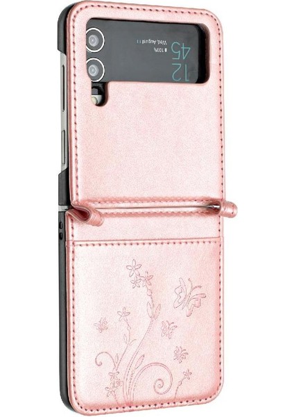 Samsung Galaxy Z Flip4 Için Filp Durumda Kart Tutucu Kickstand Bilek Kayışı Pu (Yurt Dışından) fırsatları