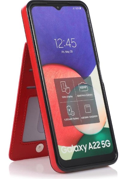 Samsung Galaxy A22 5g Kılıf Cüzdan Kart Tutucu Manyetik ile Uyumlu (Yurt Dışından)