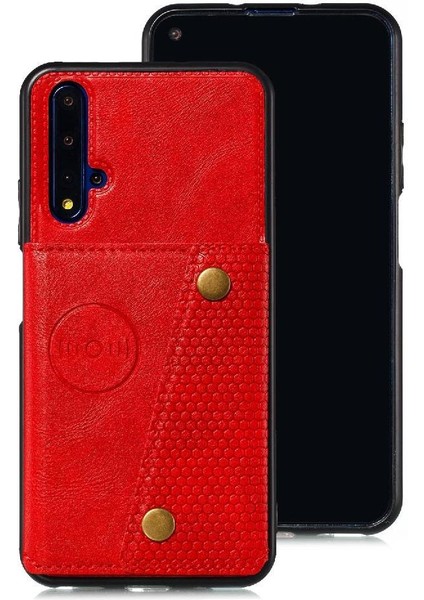 Cüzdan Kılıf Için Huawei Nova 5t Kickstand Buit Demir Darbeye Cüzdan (Yurt Dışından)