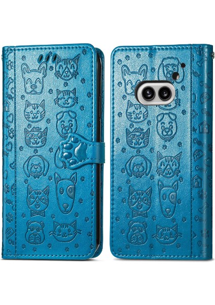 Nothing Telefon 2A Kısa Kayış Karikatür Hayvanlar Deri Kılıf Flip (Yurt Dışından) modelleri