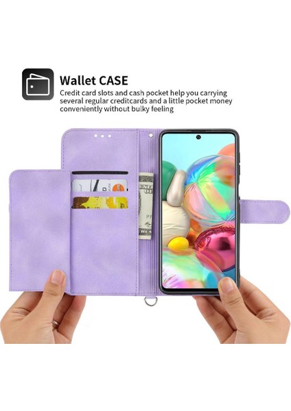 Samsung Galaxy A71 4g Çoklu Kredi Kartı Yuvaları Için Flip Case Kabartmalı (Yurt Dışından)