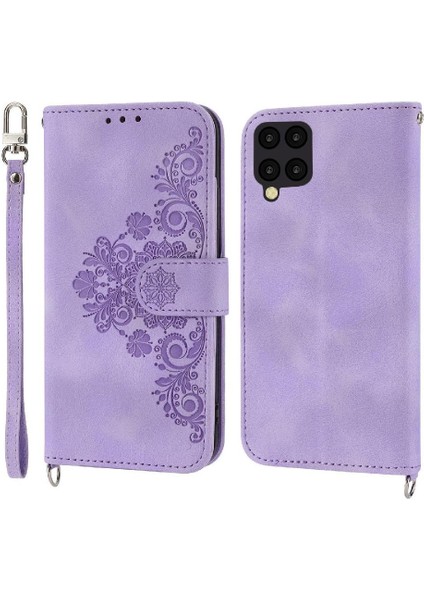 Samsung Galaxy A12 5g Bileklik Kabartmalı Darbeye Dayanıklı Çoklu Için Flip Case (Yurt Dışından)