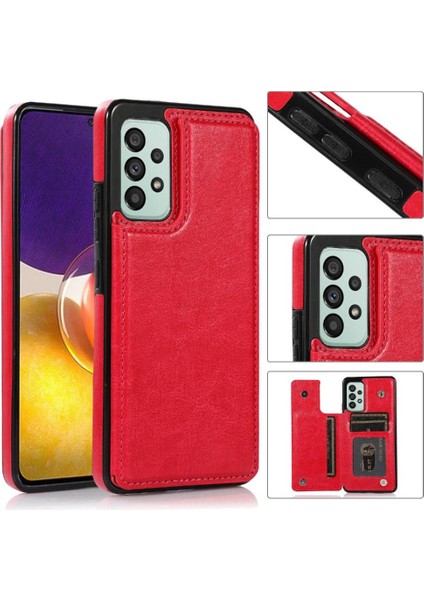 Kart Tutucu Kickstand Çift ile Samsung Galaxy A33 5g Için Cüzdan Kılıf (Yurt Dışından) modelleri