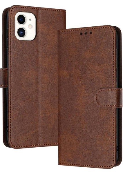 Toka Saf Renk Kickstand Pu Deri ile IPhone 11 Için Flip Case (Yurt Dışından)