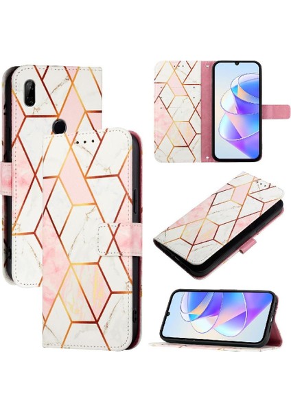 Huawei P Akıllı Z Pu Deri Cüzdan Mermer Desen Kickstand (Yurt Dışından)