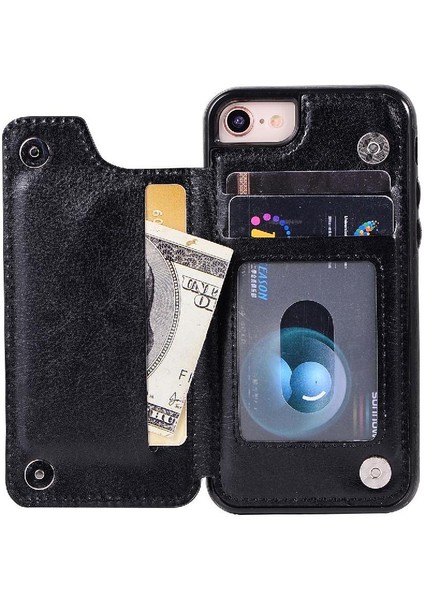 Cüzdan Kılıf IPhone 6/6s Çift Manyetik Toka Pu Deri Kart Yuvaları (Yurt Dışından) modelleri
