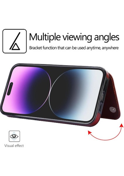 Cüzdan Kılıf IPhone 15 Pro Max Kickstand Çift Manyetik Toka ile Pu (Yurt Dışından)