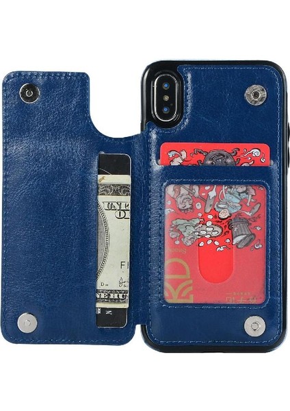 Cüzdan Kılıf IPhone X/xs Kickstand Kart Yuvaları ile Pu Deri Kart (Yurt Dışından) indirimleri