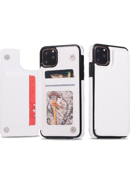Kart Tutucu Kart Yuvaları Toka ile IPhone 11 Pro Pu Deri Için Cüzdan Kılıf (Yurt Dışından) indirimleri