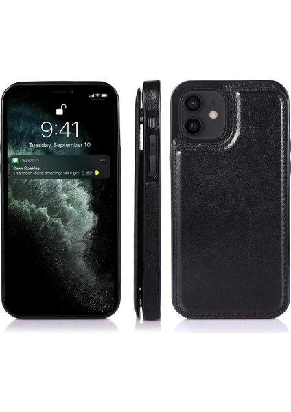 Cüzdan Kılıf IPhone 13 Pro Kart Yuvaları Pu Deri Kart Tutucu Toka ile (Yurt Dışından)
