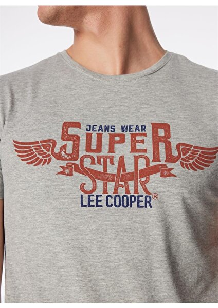 Lee Cooper Slim Fit Önü Baskı Yazılı Bisiklet Yaka Erkek Tişört 232LCM242046 Sertiw