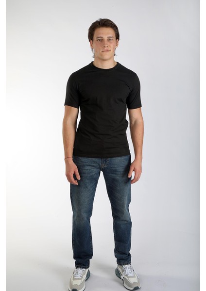 Pamuklu Slim Fit Sıfır Yaka Basic Erkek Tişört 242LCM242015 Gael