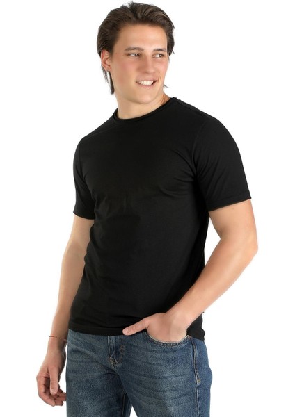 Pamuklu Slim Fit Sıfır Yaka Basic Erkek Tişört 242LCM242015 Gael