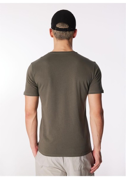 Slim Fit Önü Baskı Yazılı O Yaka Pamuklu Erkek Tişört 232LCM242041 Nero indirimleri