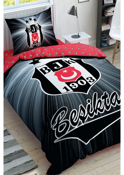 Beşiktaş Light Glow Tek Kişilik Pamuk Lisanslı Nevresim Takımı