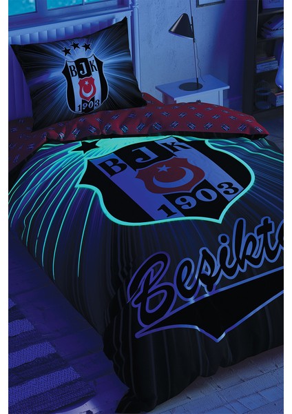 Beşiktaş Light Glow Tek Kişilik Pamuk Lisanslı Nevresim Takımı