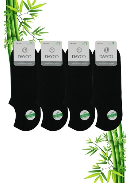 Bambu Erkek Sneakers Görünmez Spor Siyah Çorap