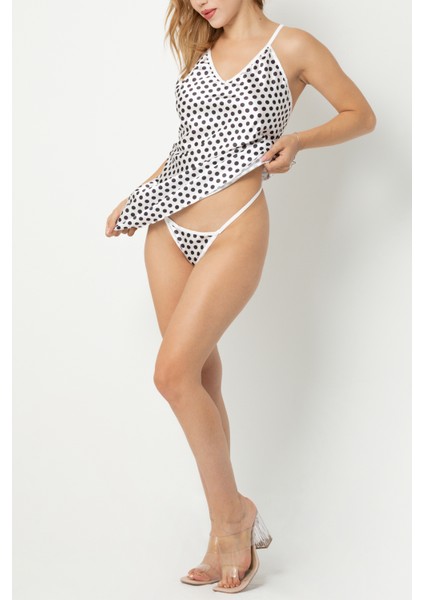 Desenli Sırt Dekolteli GECELIK-208-19361