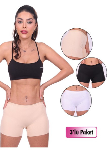 Kadın Dikişsiz Micro Elastan Premium Kadın Boxer - 3'lü Paket
