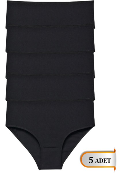 Kadın Siyah Bato Günlük Yüksel Bel Külot 5'li Paket fiyatları