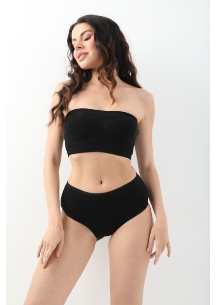 Kadın Siyah Bato Günlük Yüksel Bel Külot 5'li Paket indirimleri