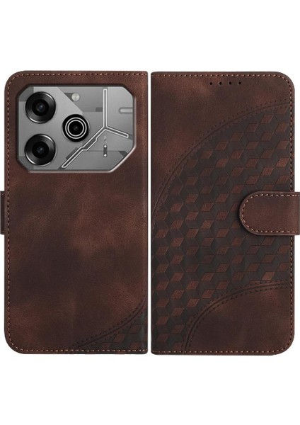Tecno Pova 6 Pro Manyetik Kart Tutucu Için Flip Case Pu Deri Kapak Çevirin (Yurt Dışından)