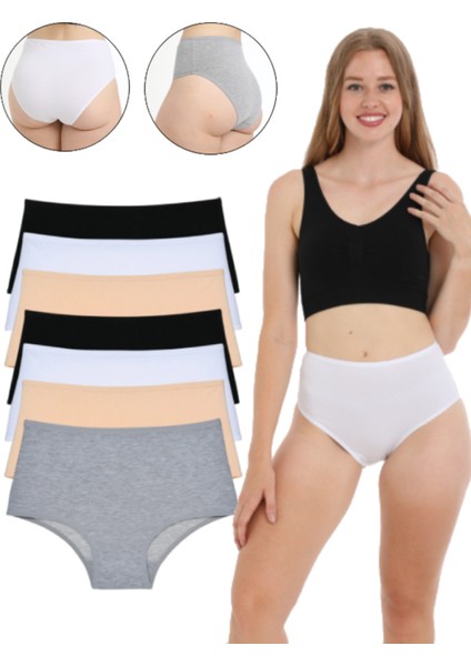 Kadın Bato Yüksek Bel Soft Renkli Seven Day Külot 7'li Paket