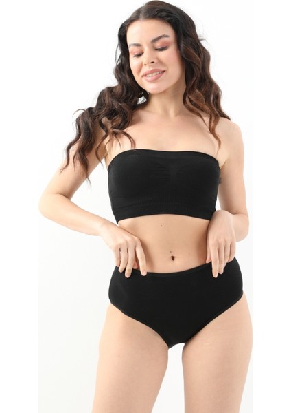 Kadın Yüksek Bel Günlük Soft Renkli Külot 3'lü Paket