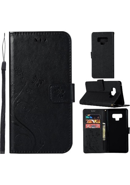Samsung Galaxy Not 9 Bilek Kayışı Için Filp Durumda Kart Tutucu Kickstand Pu (Yurt Dışından)